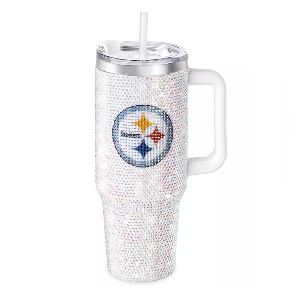 Pittsburgh Steelers 46oz. Colossal White Bling Tumbler NEW